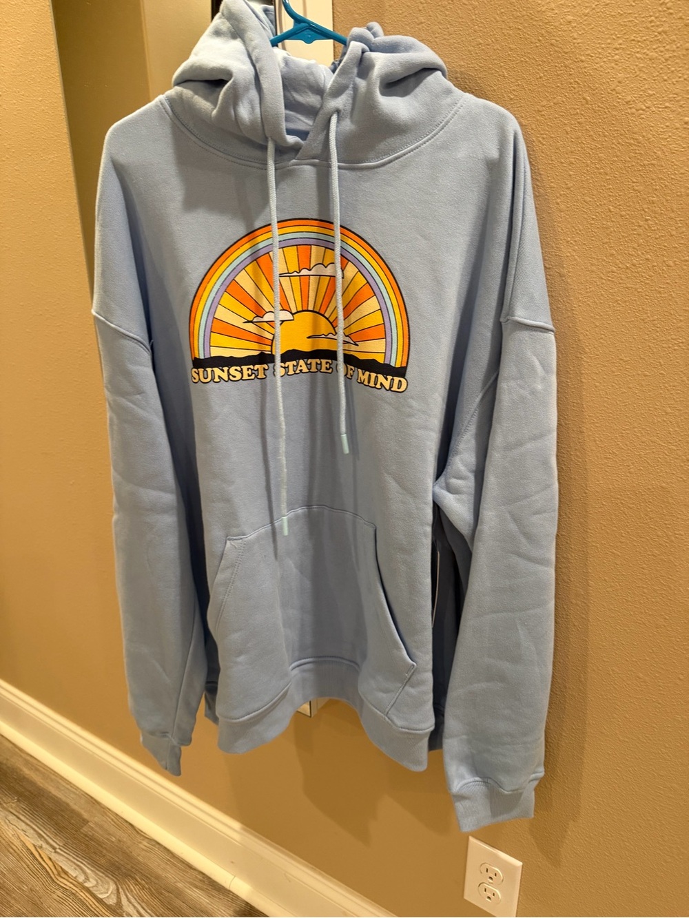 New with tags Sunset State of Mind Light Blue Hoodie